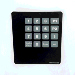 Cubre Teclado en Español Keypad overlay in spanish Dispensador Encore 500 Gilbarco
